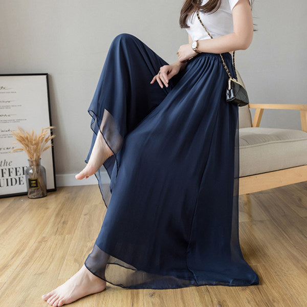 Gonna pantalone wide leg in chiffon