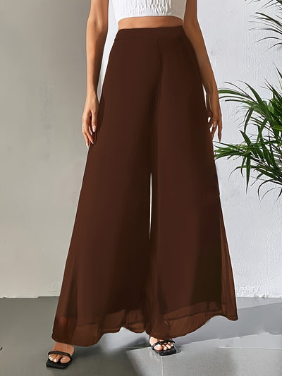 Pantaloni larghi casual in chiffon