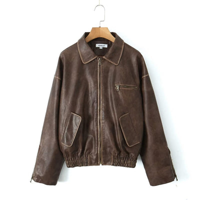 Giacca in pelle oversize