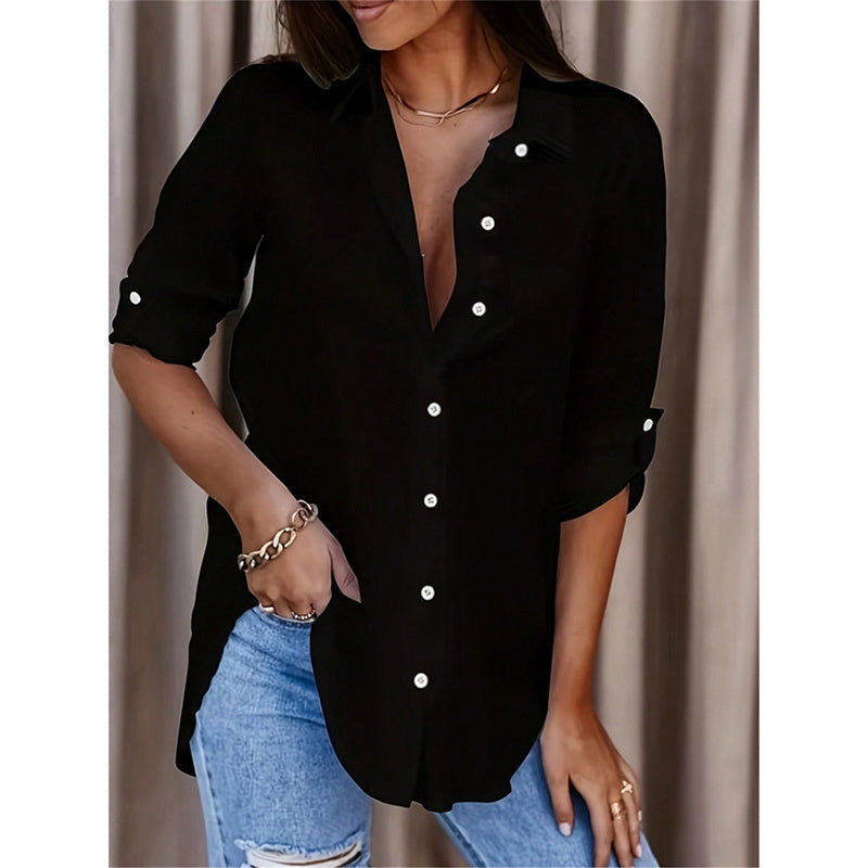 Camicia maniche lunghe tinta unita