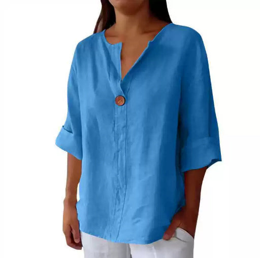 Camicia con scollo a V estiva