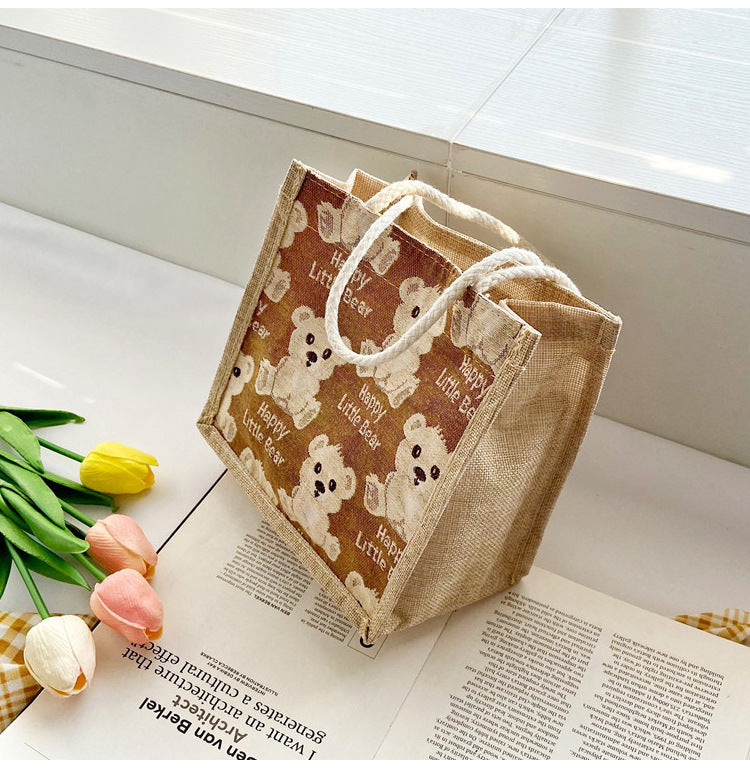 Borsa in lino con stampa