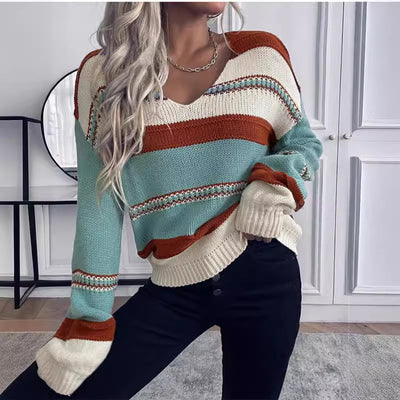 Maglione casual con scollo a V