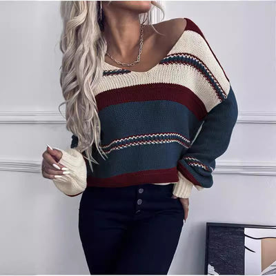 Maglione casual con scollo a V