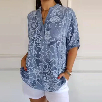 Camicia casual con stampa floreale