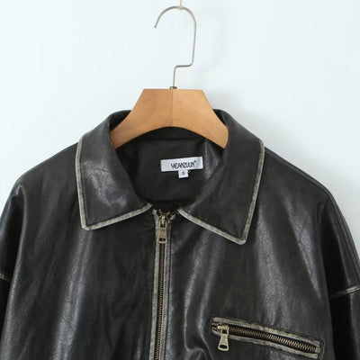 Giacca in pelle oversize