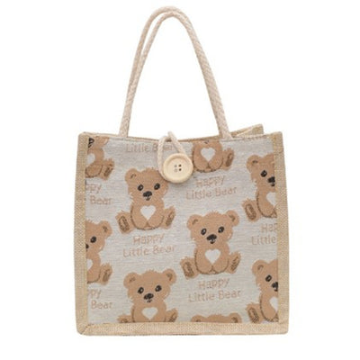Borsa in lino con stampa