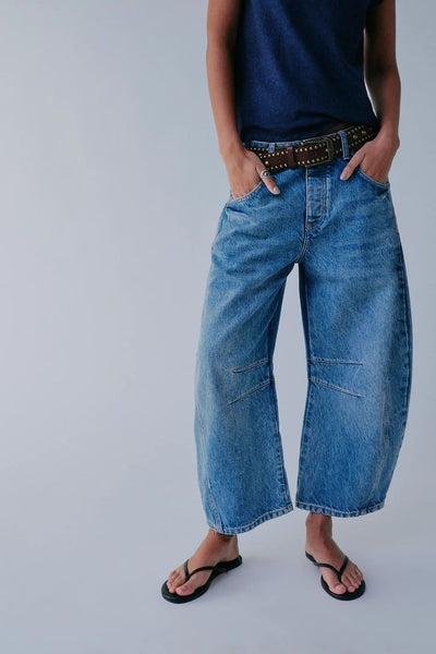 Jeans wide leg vita media