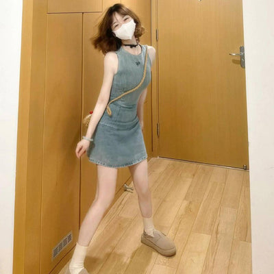 Abito in denim stile francese