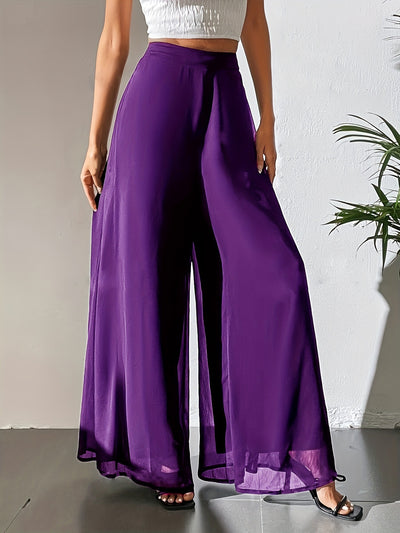 Pantaloni larghi casual in chiffon